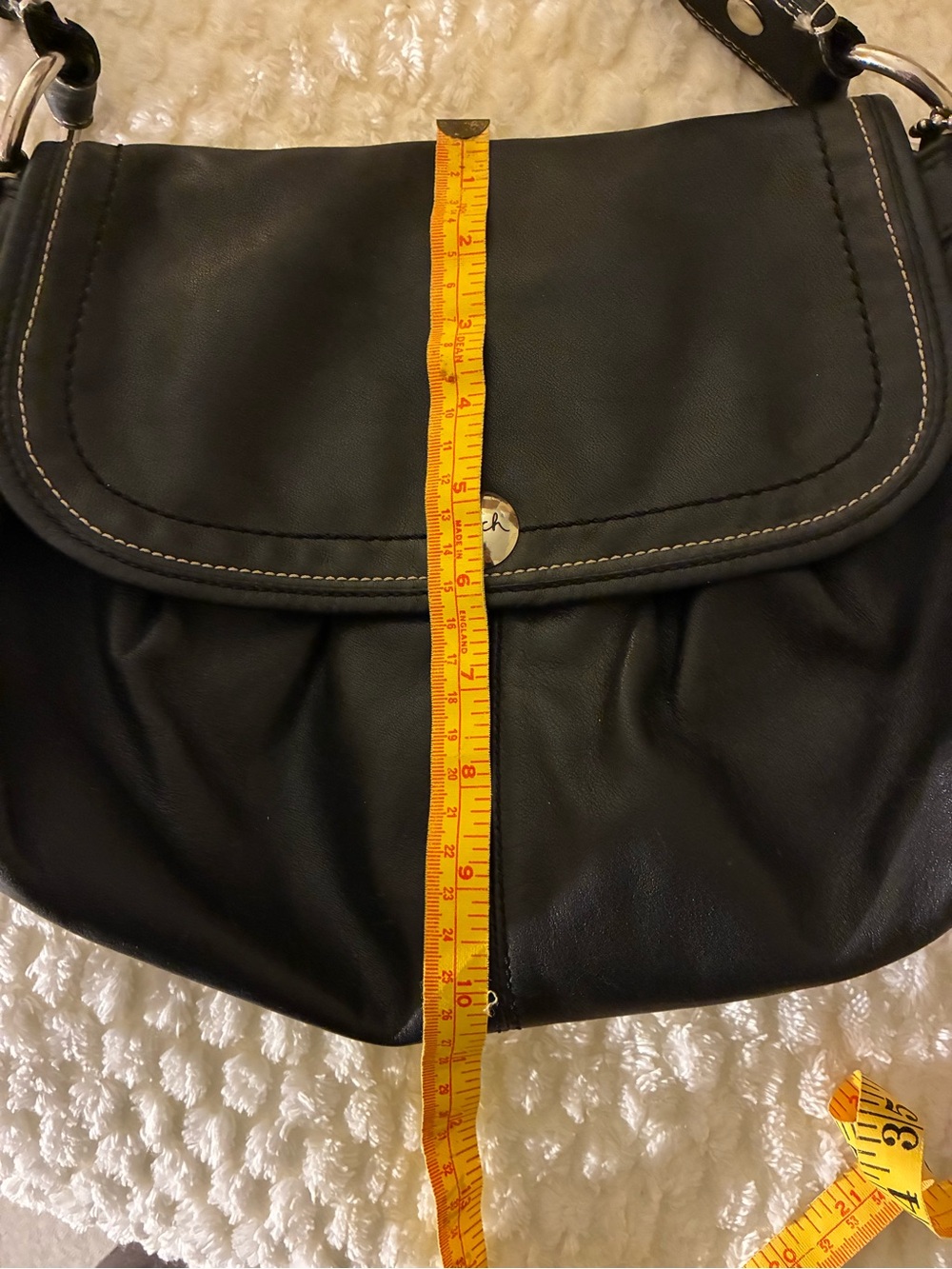 Vintage Coach Soho Leather Flap Shoulder Bag - Picture 7 of 8